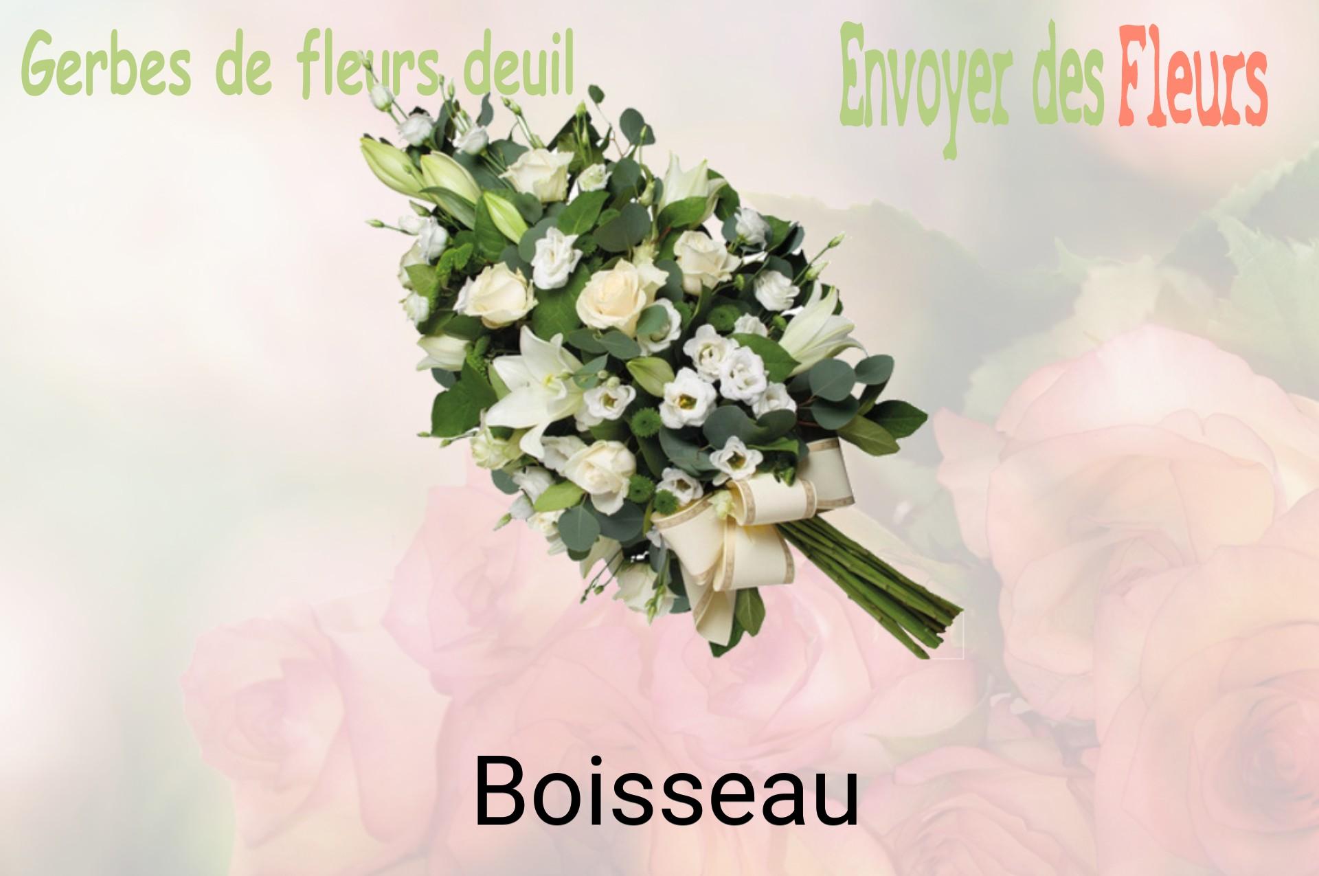 Gerbe de fleurs de deuil livrée à Boisseau